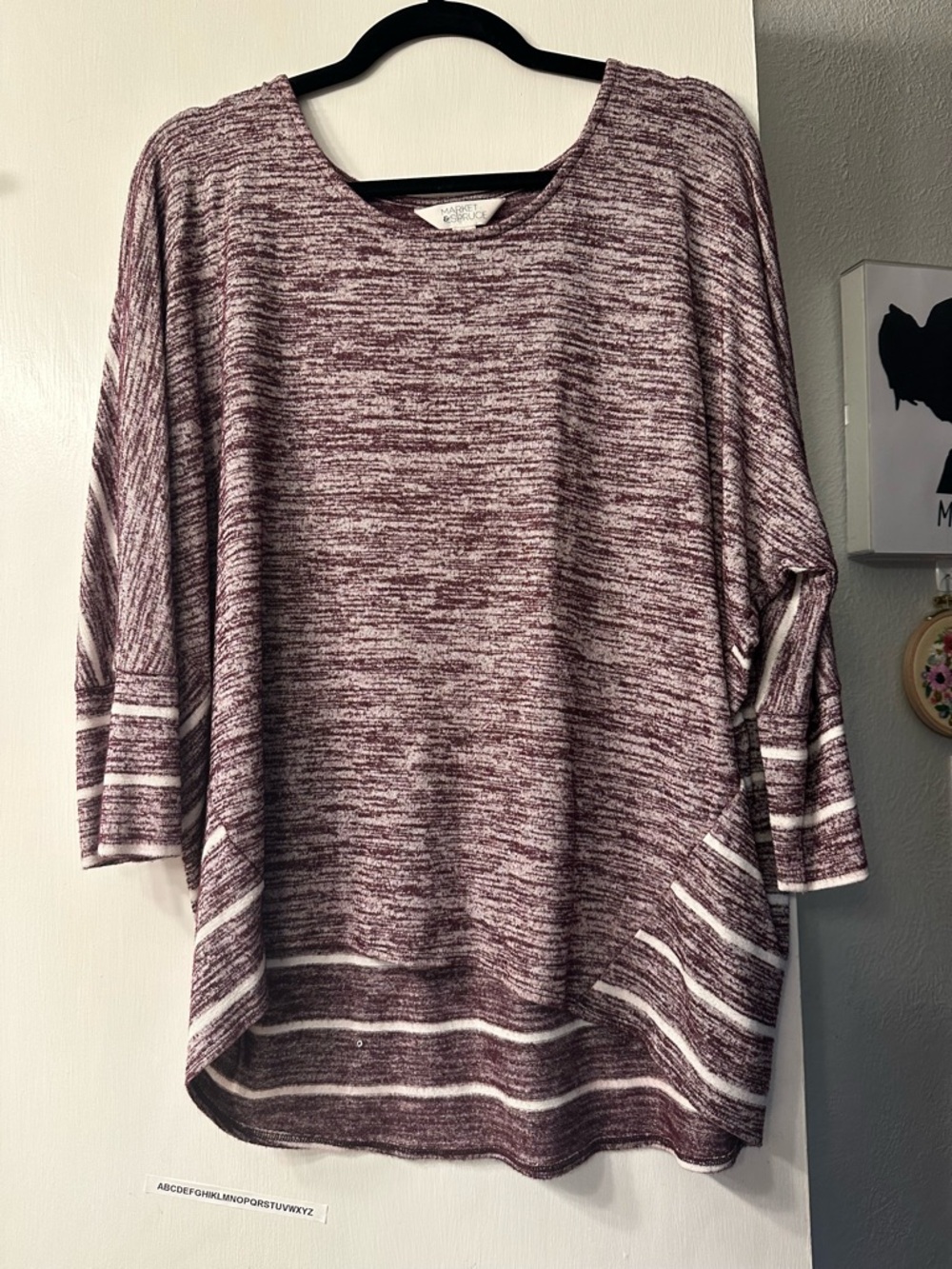Market & Spruce Marled Top in Mauve and Cream
